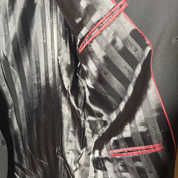 Ben Sherman Black Blazer Jacket R40 W33 Stretch Lined Mod Tailored - Picture 5 of 7